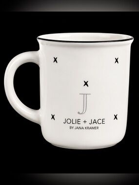 White Ceramic Monogram 'J' Mug
